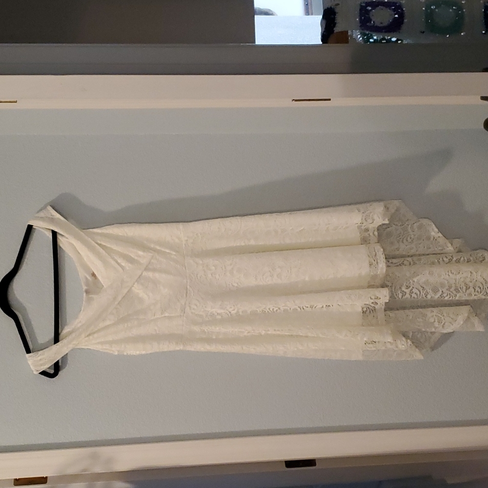 Women's Large off white high-low dress.